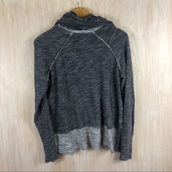Free People Gray Beach Cowl Neck Long Sleeve Casual Boho Pullover Sweater XS/S - Picture 8 of 13
